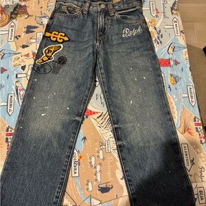 Polo by Ralph Lauren Blue Straight Jeans with Distressed Details